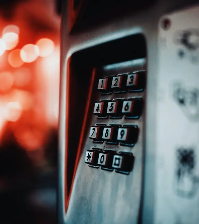 Telephone box number keypad